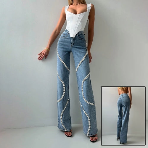 Loose Straight Leg Jeans And Fashionable Casual Pants With A Rhine